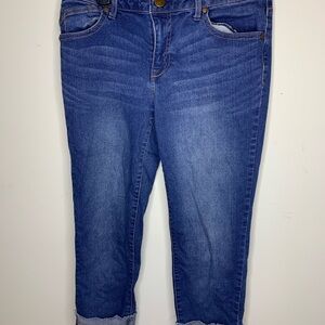 1822 Denim Blue Ankle Cropped Jeans